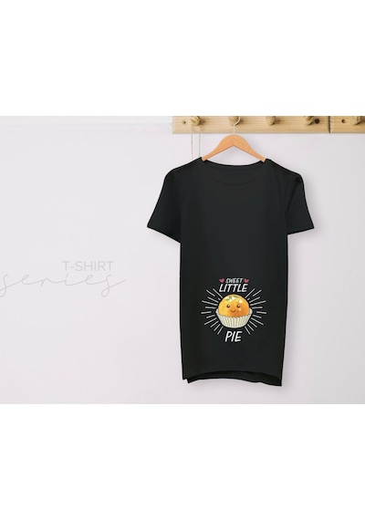 Bk Gift Espri Tasarımlı Siyah Hamile Tişörtü, Hamileye Hediye, Yeni Anne Hediyesi, Arkadaşa Hediye-13 001