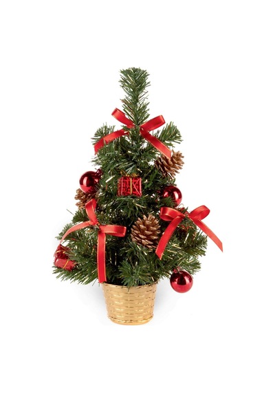 Süslemeli 30 Cm Çam Ağacı - Süslü Çam Ağacı - Yılbaşı Çam Ağacı
