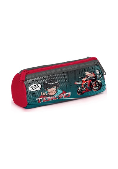 Coral High Kids Gri Nefti Anime Motorsiklet Desenli 3 Lü Okul Çanta Seti Set0123764