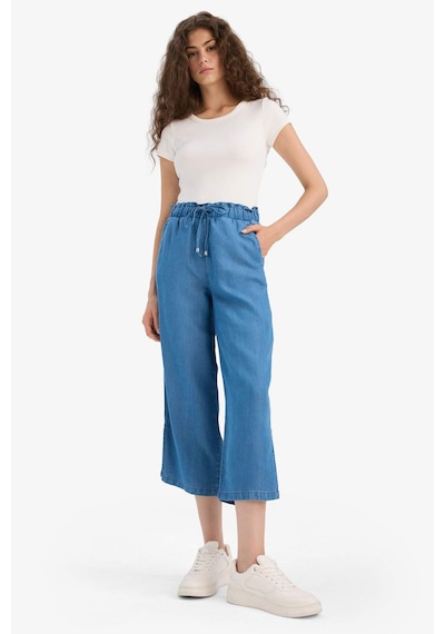 Defacto Pull On Culotte Yüksek Esnek Belli Tensel Yıkamalı İnce Jean Pantolon D8241ax25smnm28 Mavi