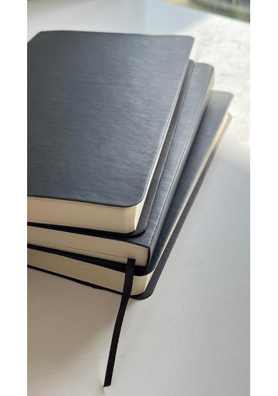 Defter, Çizgisiz Not Defteri, Siyah Termo Deri Kapaklı Çizgisiz Not Defter, 128 Yaprak A5 Planlama Not Defteri, Ofis Ve Kırtasiye, Plan, Notebook 14cm X 21 Cm