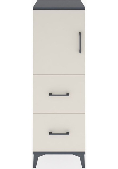 Hyperion Dolap 2 Raflı 2 Çekmeceli Tek Kapaklı 44x44x134 Antrasit-aytaşı Antrasit