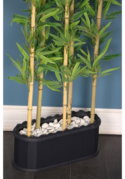 Yapay Çiçek Deposu Dekoratif Saksıda Kırçıllı Yaprak 5 Çubuklu Bambu Seperatör 20x50x200cm