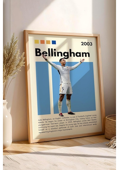Jude Bellingham Çerçeveli Tablo - Dekoratif Çerçeveli Futbolcu Poster Tablo