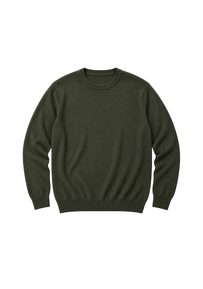 Battalmoda Erkek Büyük Beden Haki Bisiklet Yaka Pamuklu Kazak 3xl-4xl-5xl-6xl