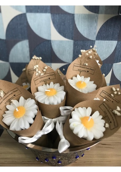 Bernami Mumluk Şamdanpinterest Kişiye Özel 10 Adet Papatya Kokulu Buket Mum Düğün/nişan/söz/kadınlar/anneler Günü Hediyelik,nikah Diğer