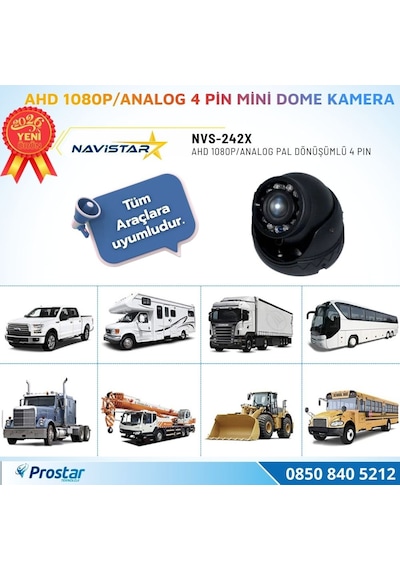 Ahd 1080p/analog Pal Dönüşümlü Plastik Metal Mini Dome Kamera