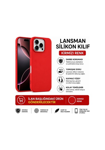 Samsung Galaxy A20s Uyumlu Lansman Silikon Kılıf Kırmızı