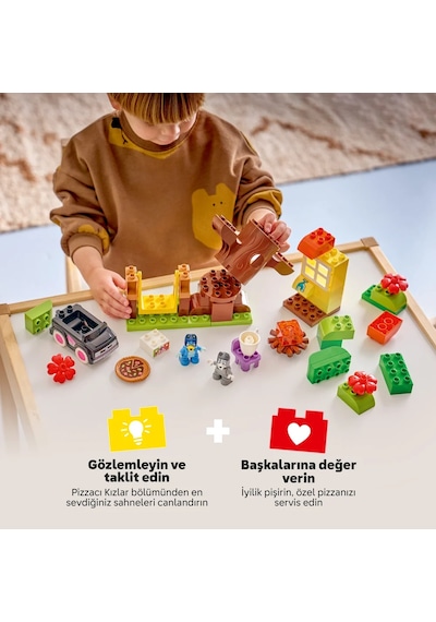 LEGO® DUPLO® Bluey Pizzacı Kızlar: Muffin ve Bluey 10469 - 2 Yaş ve Üzeri Çocuklar için Figür İçeren Oyuncak Yapım Seti (44 Parça)