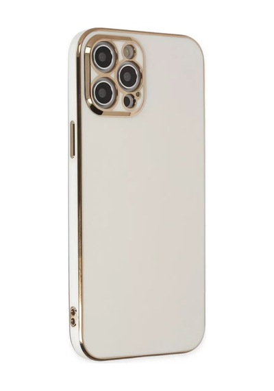 Newface Apple iPhone Uyumlu  12 Pro Max Kılıf Volet Silikon - Beyaz