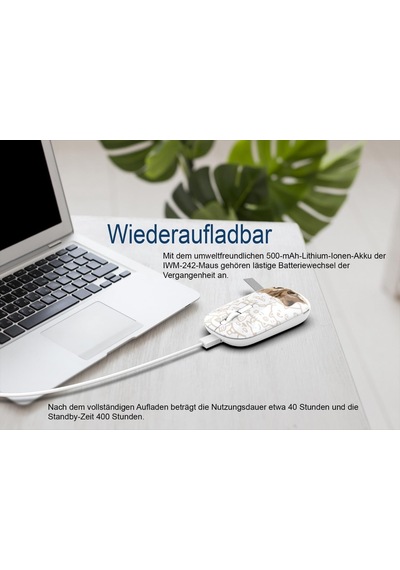 Inca Iwm-242k Bluetooth 5.4 + 2.4g Kablosuz Sessiz Optik Mouse Şarjlı 500mah Batarya Çift Modlu Bağlantı 800-1600 Dpı Manyetik Kapak Sağ-sol El Uyumlu Windows, Mac, Android