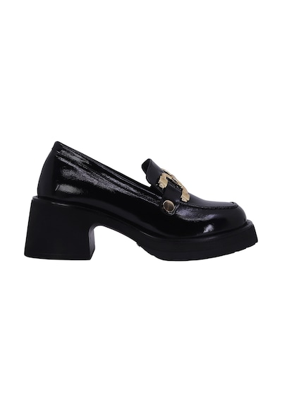 Albini 26101012r Rugan Deri Kadın Topuklu Loafer Siyah-40 Siyah