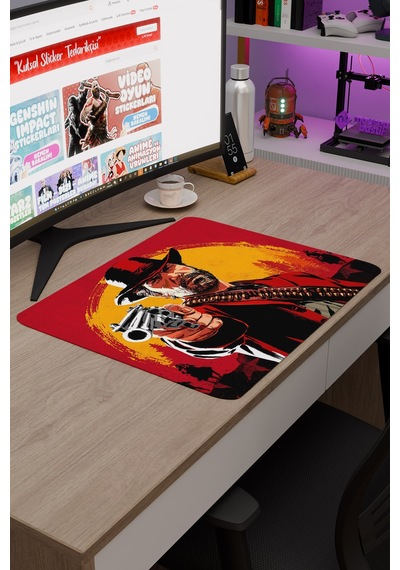 Red Dead Redemption 2 Dikişli Kauçuk Oyuncu Mousepad V2 - 48x40 Xl Gaming Mouse Pad