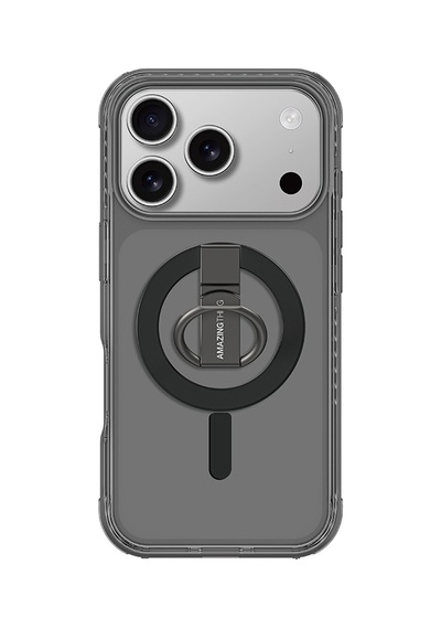 Apple Uyumlu iPhone 17 Pro Max Kılıf M-safe Yüzük Standlı Amazingthing Titan Pro Serisi Kapak Siyah Siyah