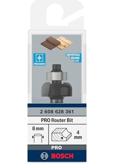 2 608 Aksesuarı 628 361 Profil Freze E 8 Mm, R1 4 Mm, D 20,7 Mm, L9 Mm, G 53 Mm
