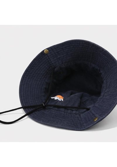 Valkyrie Outdoor Balıkçı Şapkası Geniş Kenarlı Dağ Nakışlı Kamp Yürüyüş Balıkçı Şapka Siyah Siyah