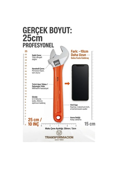 10 İnç Ayarlanabilir Kurbağacık İngiliz Anahtarı 25 Cm İzoleli Vinil Saplı Profesyonel Tesisat Otomotiv Tamir Cıvata Somun Sıkma Anahtarı 722731