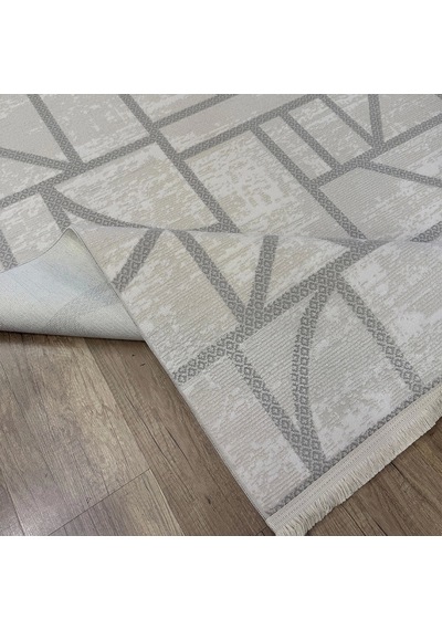 Hoom Rugs Grandy 5212 Krem Kaymaz Pamuk Taban Modern Halı Krem