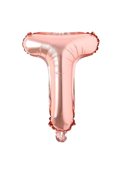 T Harf Rose Gold Folyo Balon16 İnç 36 cm