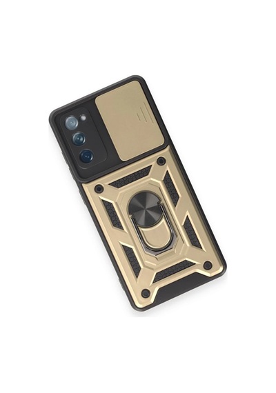 Cosmotex Newface Samsung Galaxy Uyumlu  S20 Fe Kılıf Pars Lens Yüzüklü Silikon - Gold