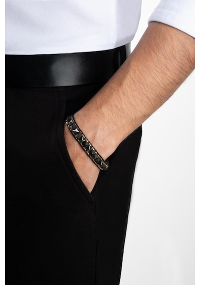 So Chic Hematit Taşlı Erkek 21 Cm Çelik Bileklik Siyah 58543872
