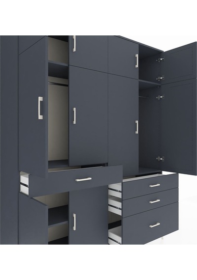 Hyperion Gardrop 5 Raflı 4 Çekmeceli 2 Askılı 176x44x221 Antrasit-antrasit Antrasit Hyperion Gardrop 5 Raflı 4 Çekmeceli 2 Askılı 176x44x221 Antrasit-antrasit Antrasit