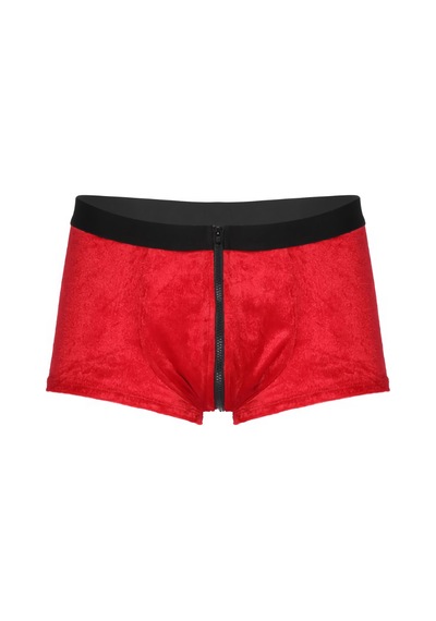 Nsmlife Erkek Kırmızı Fermuarlı Kadife Yılbaşı Erkek Noel Boxer