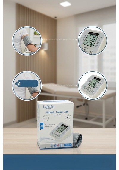 Lifenet Medikal Jn-163d Elektronik Tansiyon Aleti Türkçe Konuşan, Otomatik Ölçüm, 2 Yıl Garantili