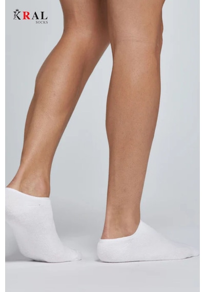 Kral Socks Kadın - Erkek Pamuklu Terletmez 10'lu - 10 Çift Yazlık Görünmez Çorap Beyaz