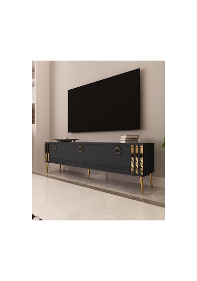 Altın 150 Cm Tv Ünitesi, Tv Sehpası Antrasit - Altın Çok Renkli