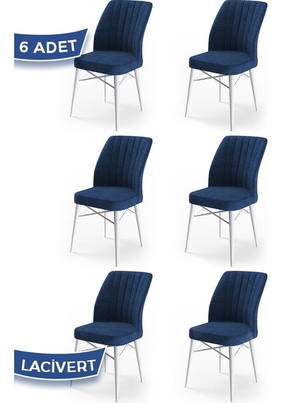 Canisa Concept Flex Serisi Gürgen Ayaklı 1.sınıf Sandalye , 6 Adet , Lacivert Sandalye , Ayaklar Beyaz Sandalyeler Lacivert Ayaklar Beyaz