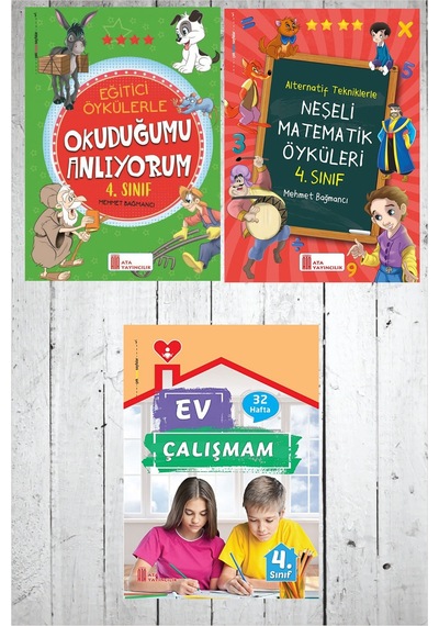 4.sınıf Ev Çalışmalarım + okuduğumu Anlıyorum + neşeli Matematik Öyküleri