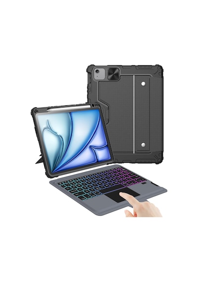 Apple iPad Uyumlu Air 11" M2, 2024 Kılıf Çıkarılabilir Klavye, Apple iPad Uyumlu Pro 11 1./2./3. Nesil Ve Air 5./4. Nesil Sağlam Klavye Kılıfı, 7 Renkli Arkadan Aydınlatmalı, İzleme Dörtgeni, Portre/manzara Modları Apple iPad Uyumlu Air 11" M2, 2024 Kılıf Çıkarılabilir Klavye, Apple iPad Uyumlu Pro 11 1./2./3. Nesil Ve Air 5./4. Nesil Sağlam Klavye Kılıfı, 7 Renkli Arkadan Aydınlatmalı, İzleme Dörtgeni, Portre/manzara Modları