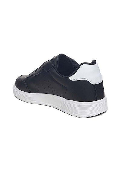 Dark Step 158-26 Cilt Deri Anatomik Erkek Sneaker Siyah-beyaz Siyah