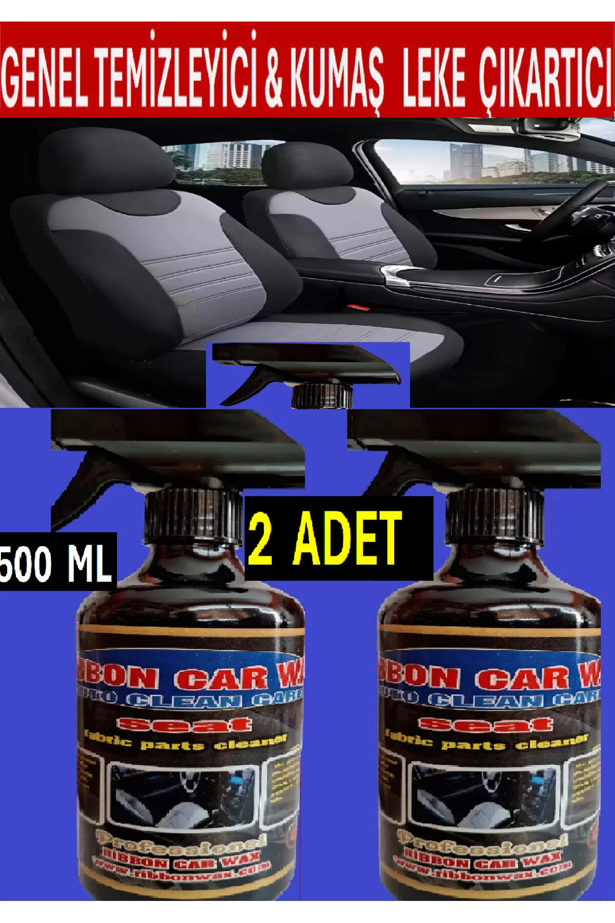 2 Adet Rb Seat Koltuk-döşeme Kumaş Genel Temizleyici ,- Etkin Leke Çıkartıcı 500 Ml