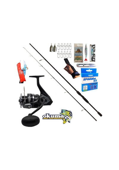 Okuma Wave Power 3000 240cm 20-40gr Double Black Spin Olta Takımı Seti