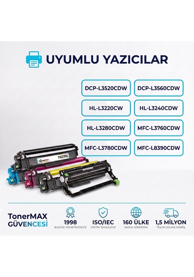 Brother Tn-279xl . Toner 5 Set + Drum Ünitesi 20 Toner + Drum - Yüksek Kapasite- Çipli / Dcp-l3520cdw / L3560cdw / Hl-l3220cw / L3240cdw / L3280cdw / Mfc-l3720cdw / L3760cdw / L3755cdw / L3780cdw / L8390cdw Brother Tn-279xl . Toner 5 Set + Drum Ünitesi 20 Toner + Drum - Yüksek Kapasite- Çipli / Dcp-l3520cdw / L3560cdw / Hl-l3220cw / L3240cdw / L3280cdw / Mfc-l3720cdw / L3760cdw / L3755cdw / L3780cdw / L8390cdw