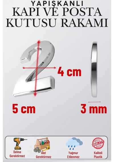 Krom Yapışkanlı Kapı Numarası 2 5 Cm / 50 Mm Küçük Boy Rakam Sayı - Daire, Posta Kutusu, Otel Oda No, Asansör, Kat Planı, Araç Model Ve Apartman İçi Dekoru İçin Kendinden Yapışkanlı Krom Numaratör 2 2 Krom Yapışkanlı Kapı Numarası 2 5 Cm / 50 Mm Küçük Boy Rakam Sayı - Daire, Posta Kutusu, Otel Oda No, Asansör, Kat Planı, Araç Model Ve Apartman İçi Dekoru İçin Kendinden Yapışkanlı Krom Numaratör 2 2