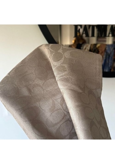 Miorel Scarfs C Desen Çift Taraflı Kaşmir İpek Şal 4 Mevsim Pamuk Şal Vizon