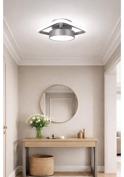 Alen Tekli Gri Enerji Tasarruflu Beyaz Işık Modern Led Avize Çocuk Odası Koridor Giyinme Odası Diğer