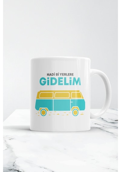 Hadi Bir Yerlere Gidelim Kupa Bardak Beyaz