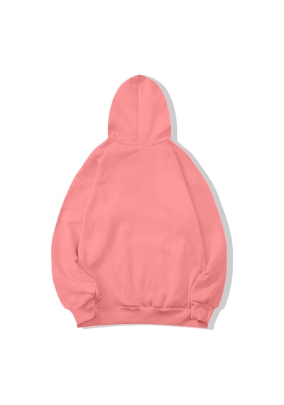 Brz Collection Unisex Oversize Basic Hoodie Pembe Pembe