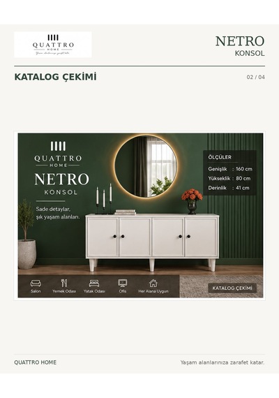 Netro Konsol Beyaz Kapaklı