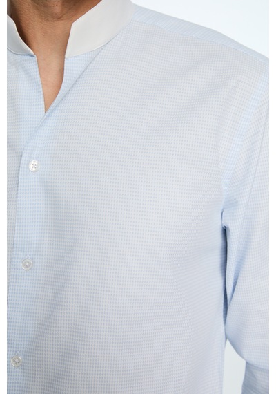 Morven Erkek A. Mavi Slim Fit Dik Yaka Gömlek 26mc004065311 A. Mavi