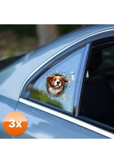3 Adet Fulcar Köpek Tasarımlı Araç Stickerı 10x10 Cm 4 Model Karışık