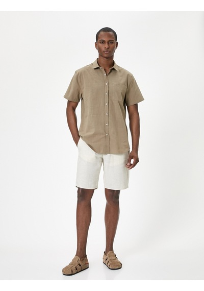 Koton Kısa Kollu Gömlek Slim Fit Klasik Yaka Düğmeli Cep Detaylı Deve Tüyü 4sam60033hw Taba Koton Kısa Kollu Gömlek Slim Fit Klasik Yaka Düğmeli Cep Detaylı Deve Tüyü 4sam60033hw Taba