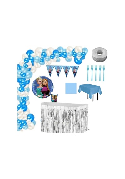 Frozen &amp Elsa 8 Kişilik Hazır Lüks Doğum Günü Parti Seti 30 B +3