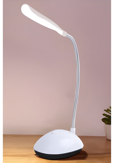 Taşınabilir Pilli Masa Lambası Beyaz Led Işıklı Kitap Okuma Lambası Beyaz