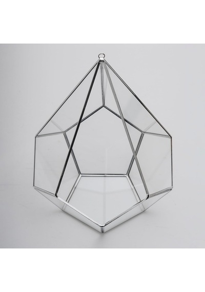 31x22x22cm Gümüş Geometrik Teraryum Cam Fanus Takı Aksesuar Çikolata Kutusu Diğer