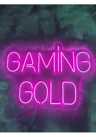 Gaming Gold Gamer Neon Led Tabela 70x50cm